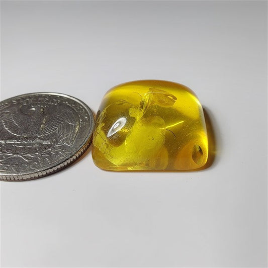 Treated Amber gemstone cabochon - natural crystal healing stone for jewelry making by SemiPreciousCabs