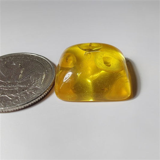 Treated Amber gemstone cabochon - natural crystal healing stone for jewelry making by SemiPreciousCabs