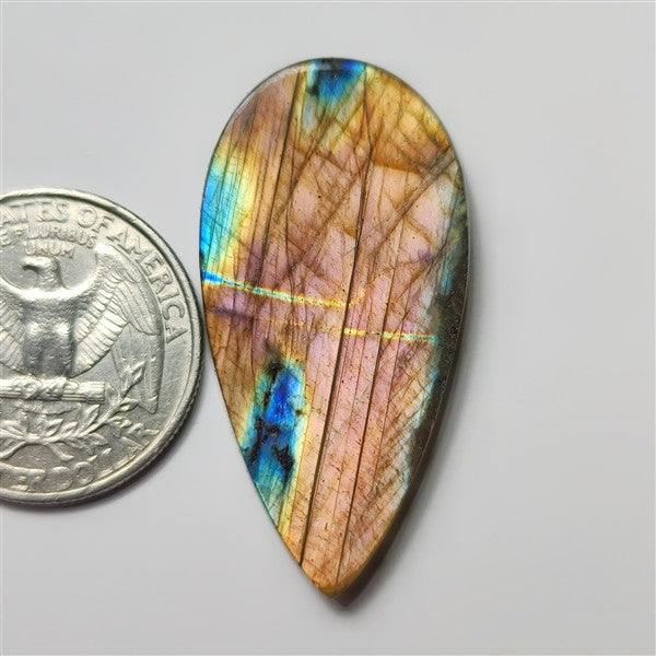 Labradorite gemstone cabochon - natural crystal healing stone for jewelry making by SemiPreciousCabs
