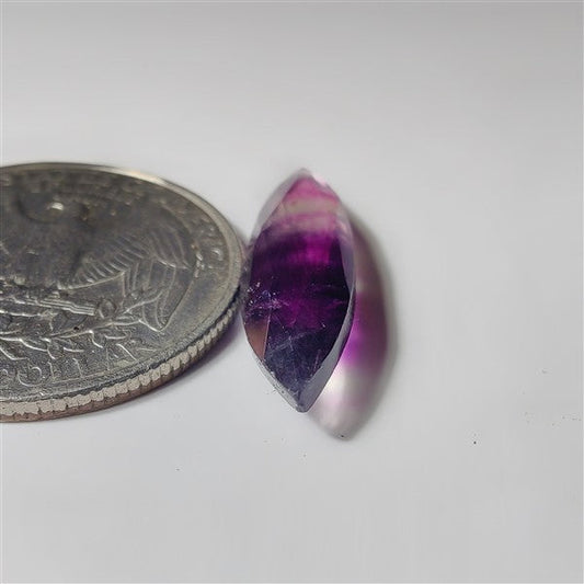 Both Side Faceted Fluorite gemstone cabochon - natural crystal healing stone for jewelry making by SemiPreciousCabs