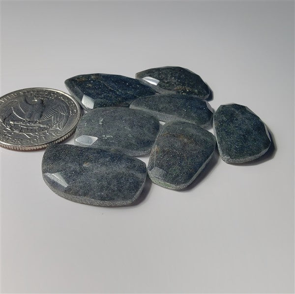 Rose Cut Mid Night Quartz Lot gemstone cabochon - natural crystal healing stone for jewelry making by SemiPreciousCabs