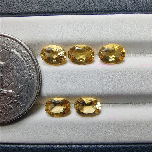 Faceted Citrine gemstone cabochon - natural crystal healing stone for jewelry making by SemiPreciousCabs