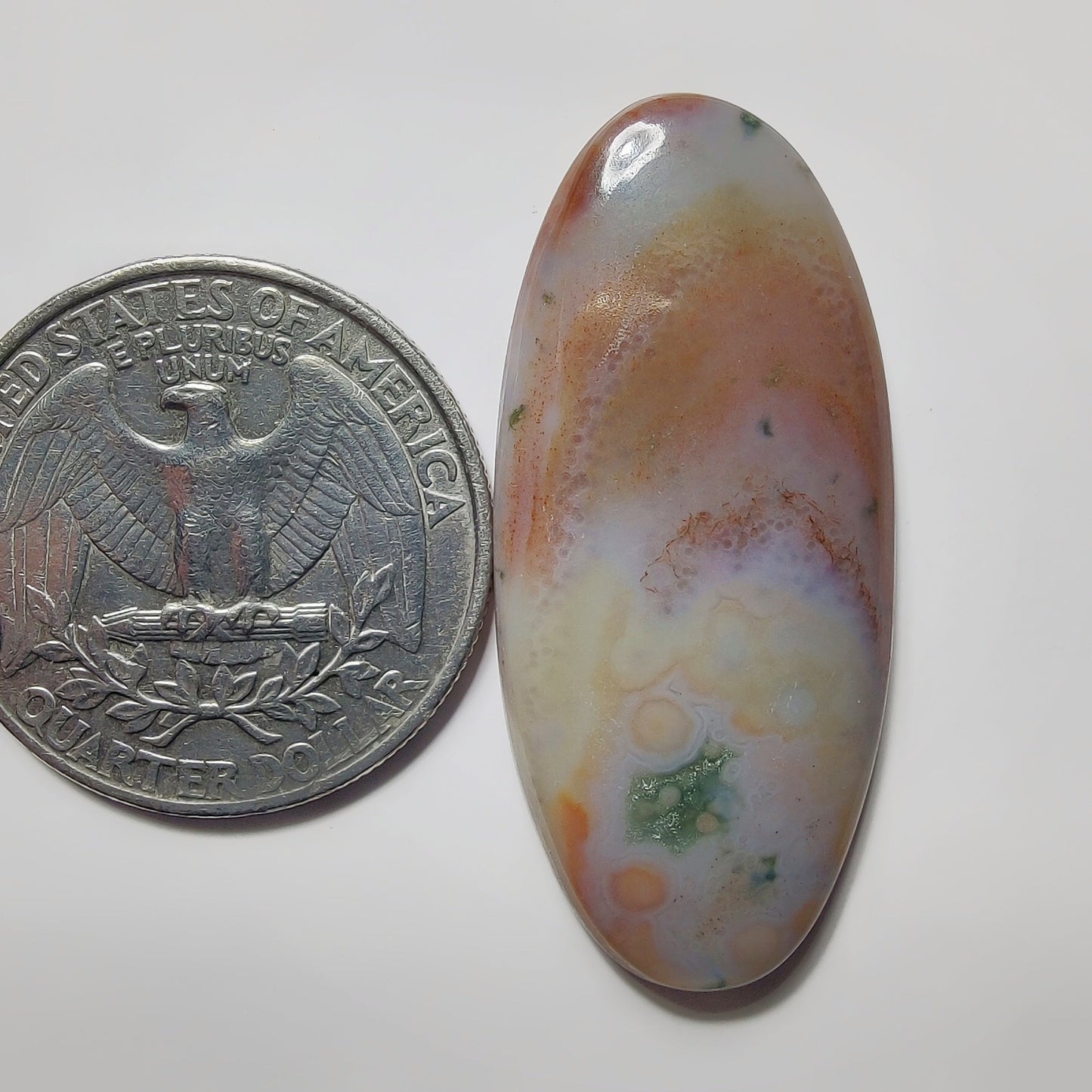Ocean Jasper gemstone cabochon - natural crystal healing stone for jewelry making by SemiPreciousCabs