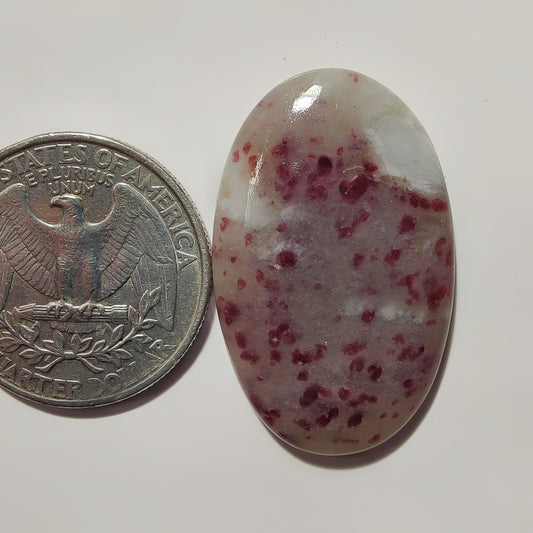 Pink Tourmaline Matrix gemstone cabochon - natural crystal healing stone for jewelry making by SemiPreciousCabs