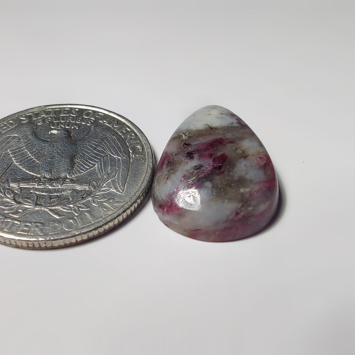 Pink Tourmaline Matrix gemstone cabochon - natural crystal healing stone for jewelry making by SemiPreciousCabs