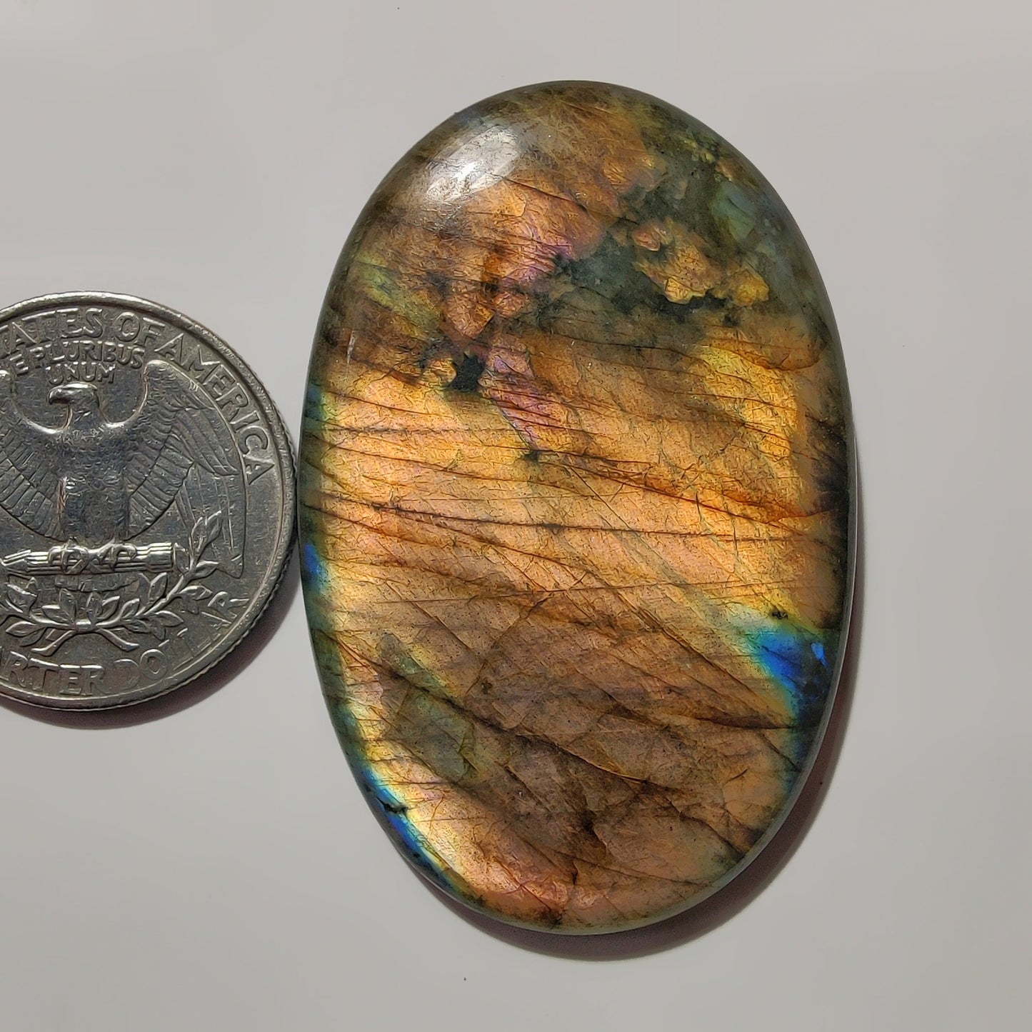 Labradorite gemstone cabochon - natural crystal healing stone for jewelry making by SemiPreciousCabs