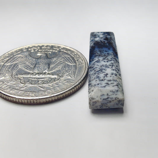 Stap Cut Dendritic Agate gemstone cabochon - natural crystal healing stone for jewelry making by SemiPreciousCabs