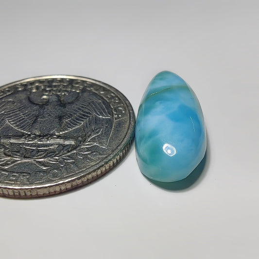 Larimar gemstone cabochon - natural crystal healing stone for jewelry making by SemiPreciousCabs