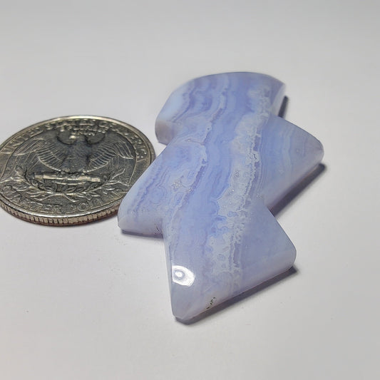 Blue Lace Agate gemstone cabochon - natural crystal healing stone for jewelry making by Gemivra
