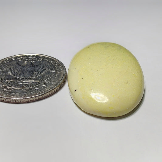 Lemon Chrysoprase gemstone cabochon - natural crystal healing stone for jewelry making by Gemivra