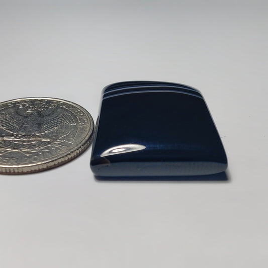 Black Banded Agate gemstone cabochon - natural crystal healing stone for jewelry making by Gemivra