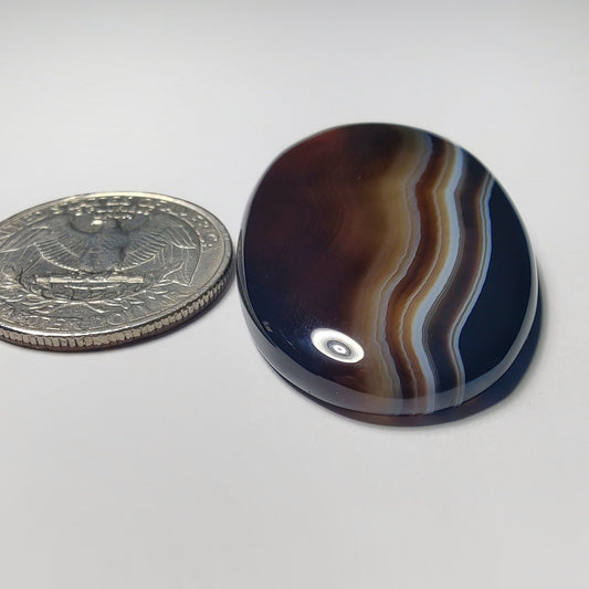 Black Banded Agate gemstone cabochon - natural crystal healing stone for jewelry making by Gemivra