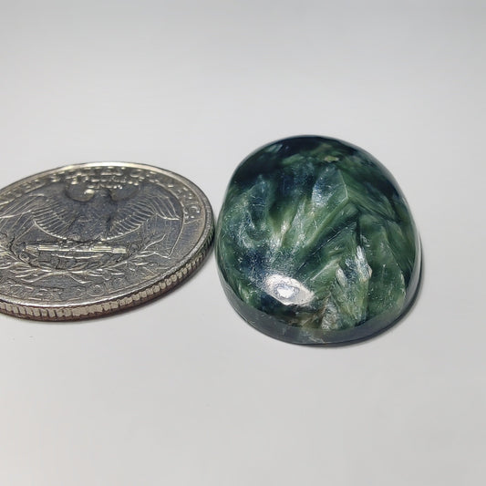 Serphnite gemstone cabochon - natural crystal healing stone for jewelry making by Gemivra