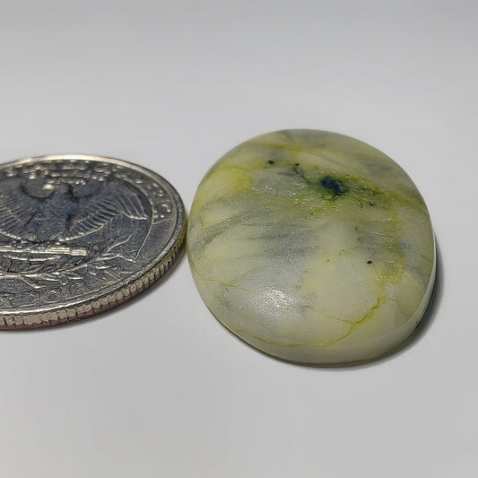 Lemon Chrysoprase gemstone cabochon - natural crystal healing stone for jewelry making by Gemivra