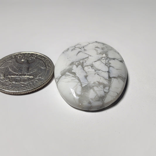 Howlite gemstone cabochon - natural crystal healing stone for jewelry making by Gemivra