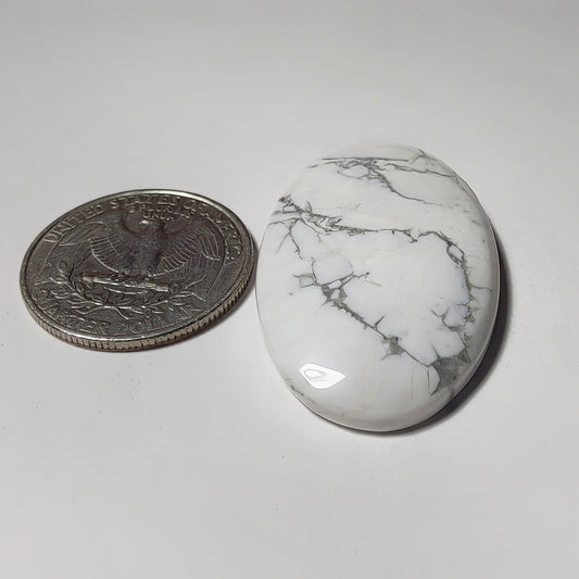 Howlite gemstone cabochon - natural crystal healing stone for jewelry making by Gemivra