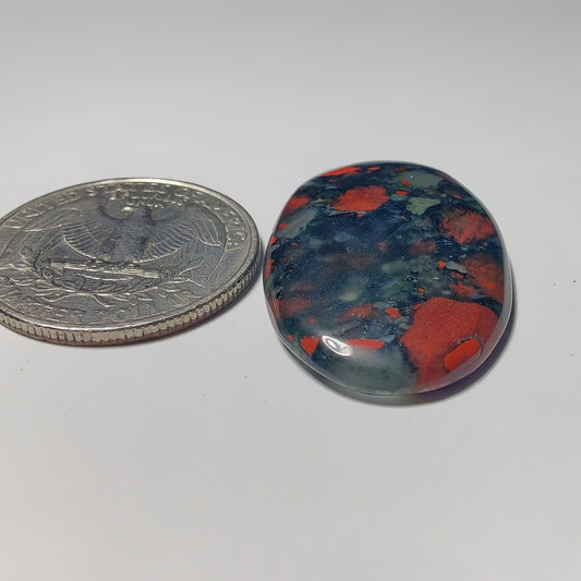 Bloodstone gemstone cabochon - natural crystal healing stone for jewelry making by Gemivra