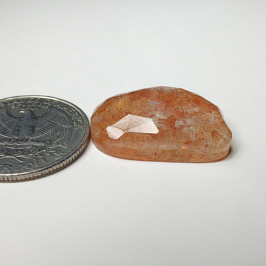 Rose Cut Sunstone And Crystal Cloud Doublet