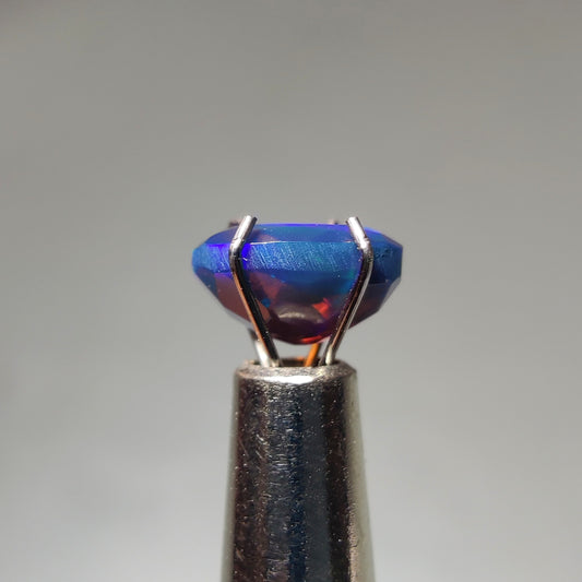 Faceted Ethiopian Black Opal gemstone cabochon - natural crystal healing stone for jewelry making by Gemivra