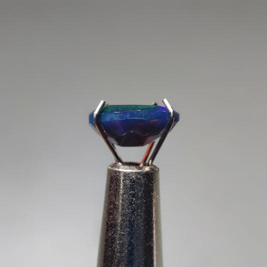 Faceted Ethiopian Black Opal gemstone cabochon - natural crystal healing stone for jewelry making by Gemivra