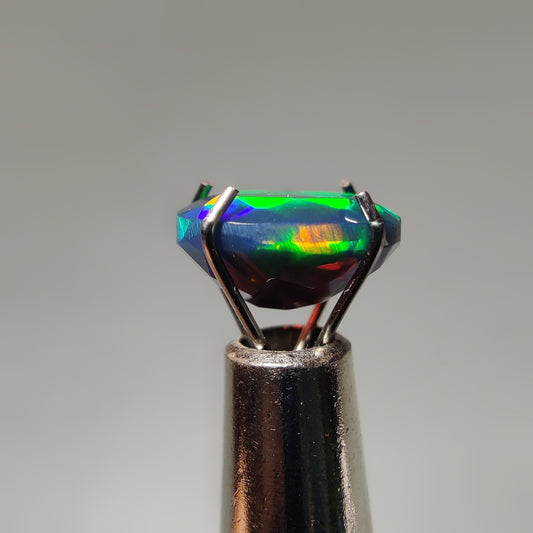 Faceted Ethiopian Black Opal gemstone cabochon - natural crystal healing stone for jewelry making by Gemivra