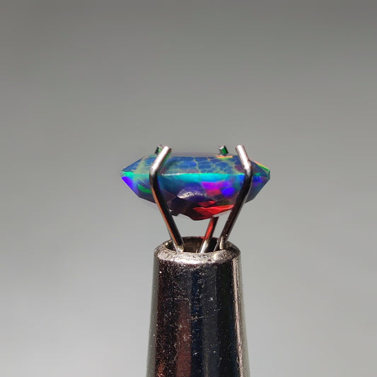 Faceted Ethiopian Black Opal gemstone cabochon - natural crystal healing stone for jewelry making by Gemivra