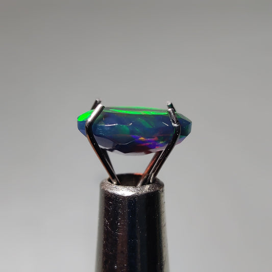Faceted Ethiopian Black Opal gemstone cabochon - natural crystal healing stone for jewelry making by Gemivra