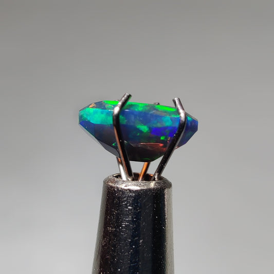 Faceted Ethiopian Black Opal gemstone cabochon - natural crystal healing stone for jewelry making by Gemivra