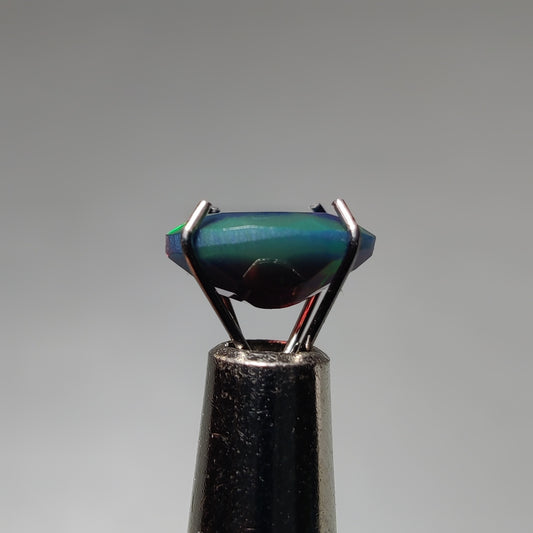 Faceted Ethiopian Black Opal gemstone cabochon - natural crystal healing stone for jewelry making by Gemivra