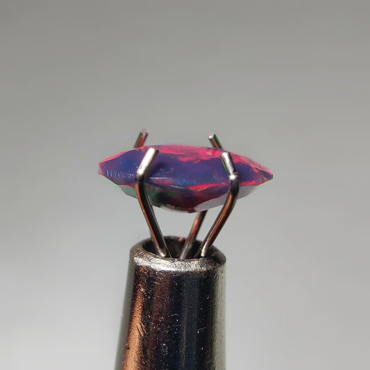 Faceted Ethiopian Black Opal gemstone cabochon - natural crystal healing stone for jewelry making by Gemivra
