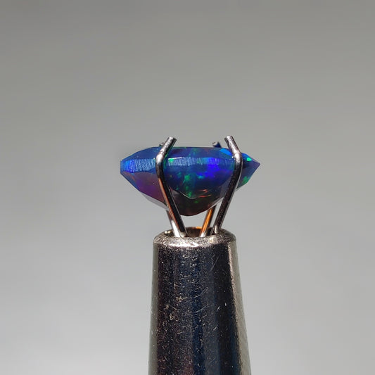 Faceted Ethiopian Black Opal gemstone cabochon - natural crystal healing stone for jewelry making by Gemivra