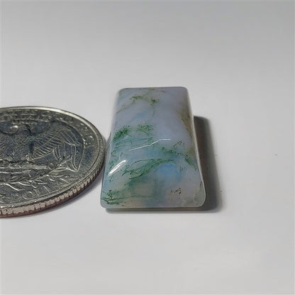 Moss Agate gemstone cabochon - natural crystal healing stone for jewelry making by SemiPreciousCabs