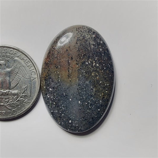 Mid Night Quartz gemstone cabochon - natural crystal healing stone for jewelry making by SemiPreciousCabs