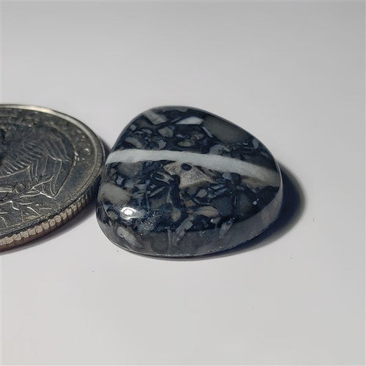 Black Orthoceras gemstone cabochon - natural crystal healing stone for jewelry making by SemiPreciousCabs