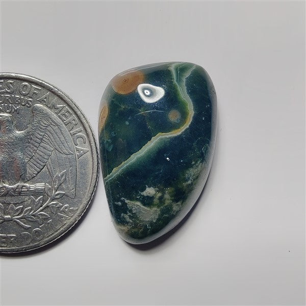 Ocean Jasper gemstone cabochon - natural crystal healing stone for jewelry making by SemiPreciousCabs