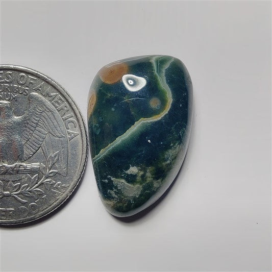 Ocean Jasper gemstone cabochon - natural crystal healing stone for jewelry making by SemiPreciousCabs