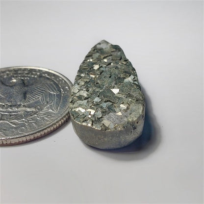 Pyrite Druzy gemstone cabochon - natural crystal healing stone for jewelry making by SemiPreciousCabs
