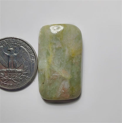 Golden Serphnite gemstone cabochon - natural crystal healing stone for jewelry making by SemiPreciousCabs