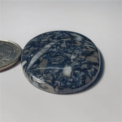 Black Orthoceras gemstone cabochon - natural crystal healing stone for jewelry making by SemiPreciousCabs