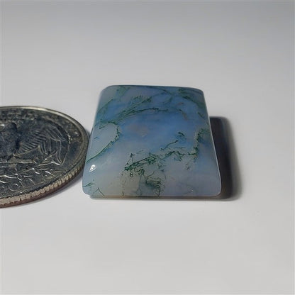 Milky Moss Agate gemstone cabochon - natural crystal healing stone for jewelry making by SemiPreciousCabs