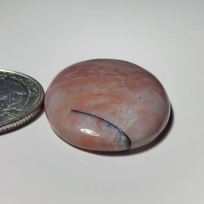 Pink Moss Agate gemstone cabochon - natural crystal healing stone for jewelry making by SemiPreciousCabs