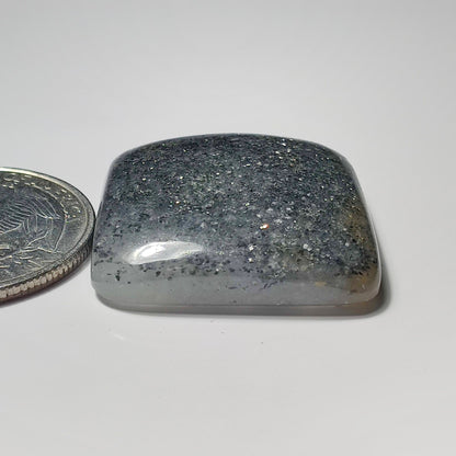 Mid Night Quartz gemstone cabochon - natural crystal healing stone for jewelry making by SemiPreciousCabs