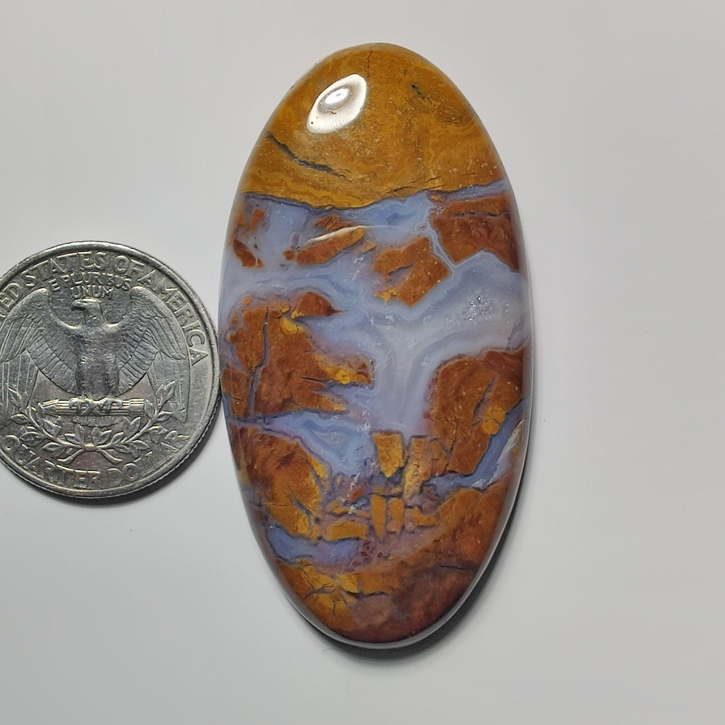 Thunder Agate gemstone cabochon - natural crystal healing stone for jewelry making by SemiPreciousCabs
