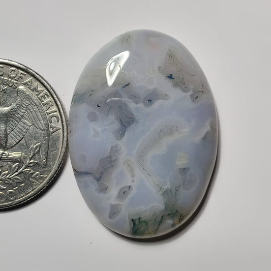 Moss Agate gemstone cabochon - natural crystal healing stone for jewelry making by SemiPreciousCabs