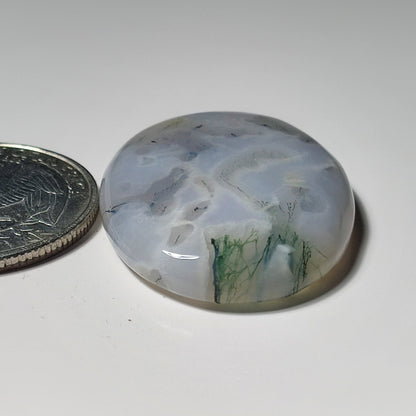 Moss Agate gemstone cabochon - natural crystal healing stone for jewelry making by SemiPreciousCabs