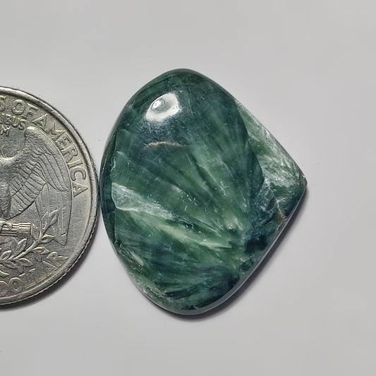 Serphinite gemstone cabochon - natural crystal healing stone for jewelry making by SemiPreciousCabs