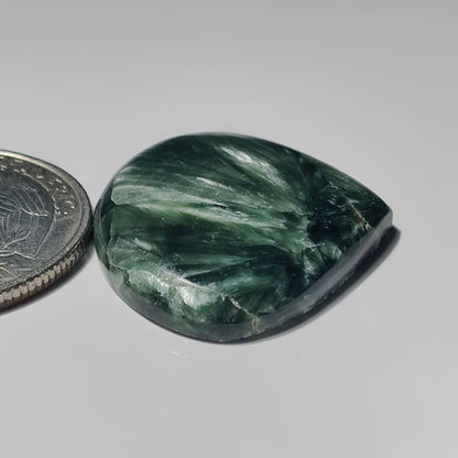 Serphinite gemstone cabochon - natural crystal healing stone for jewelry making by SemiPreciousCabs