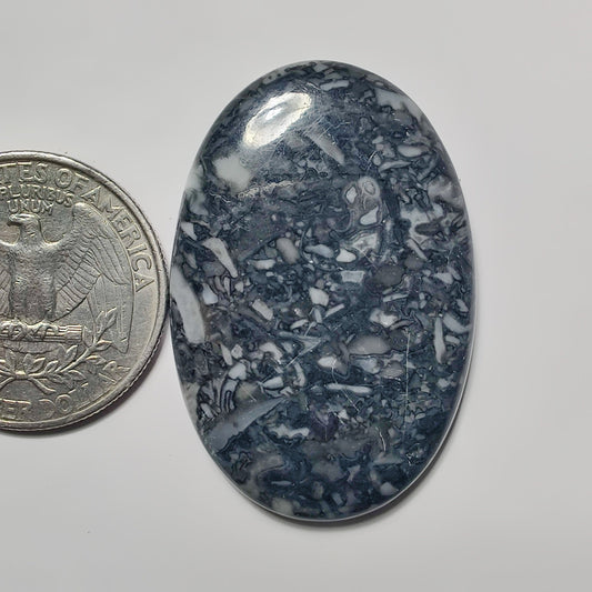 Black Orthoceras gemstone cabochon - natural crystal healing stone for jewelry making by SemiPreciousCabs