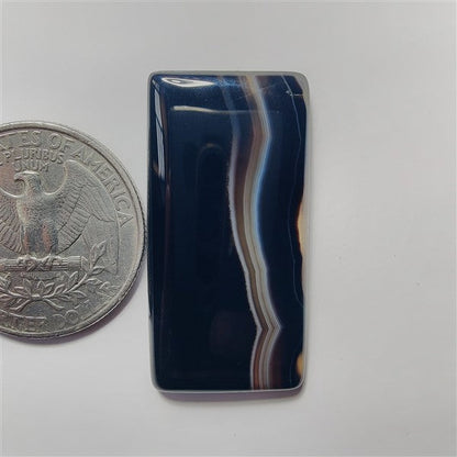 Black Banded Agate gemstone cabochon - natural crystal healing stone for jewelry making by SemiPreciousCabs