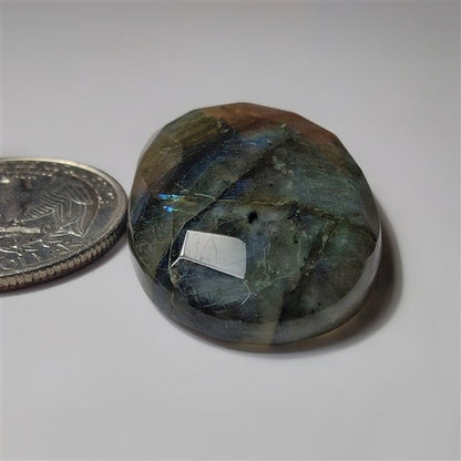Faceted Labradorite gemstone cabochon - natural crystal healing stone for jewelry making by SemiPreciousCabs